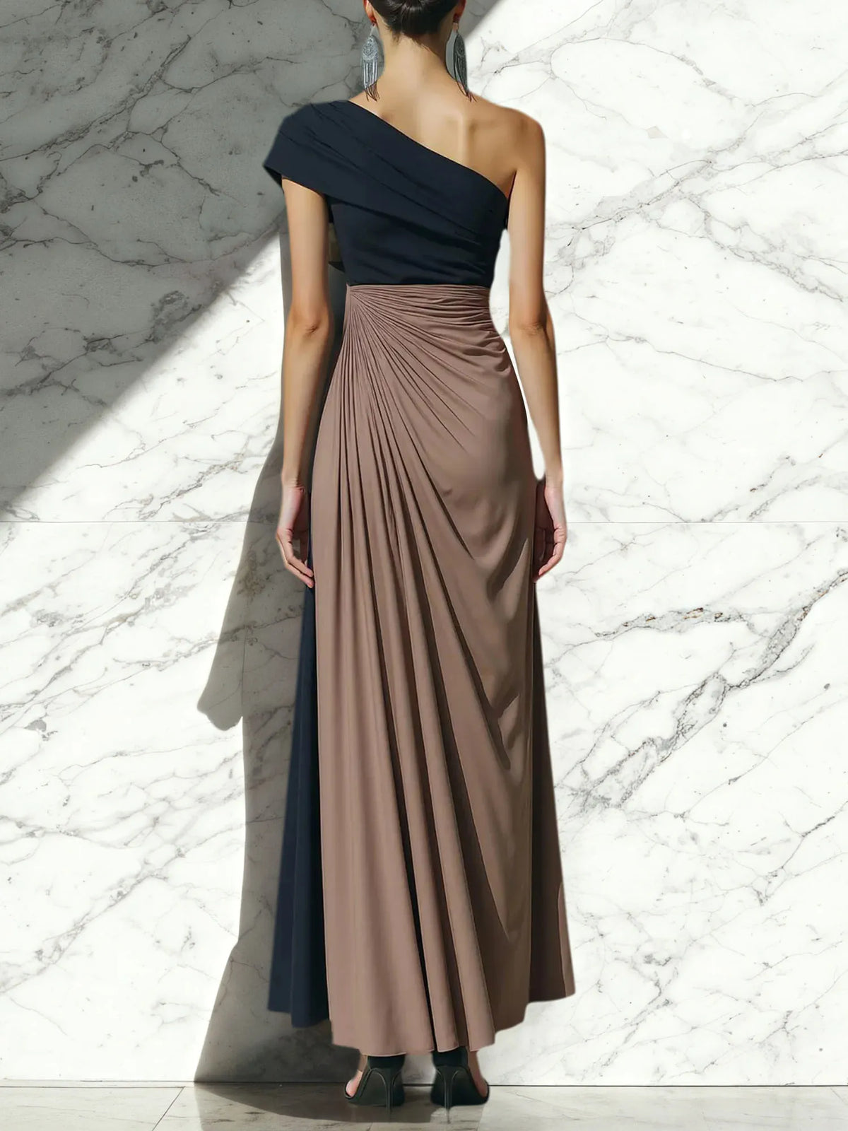 Sheath One-Shoulder Ruched Maxi Formal Dress - View 2 | FashionDia