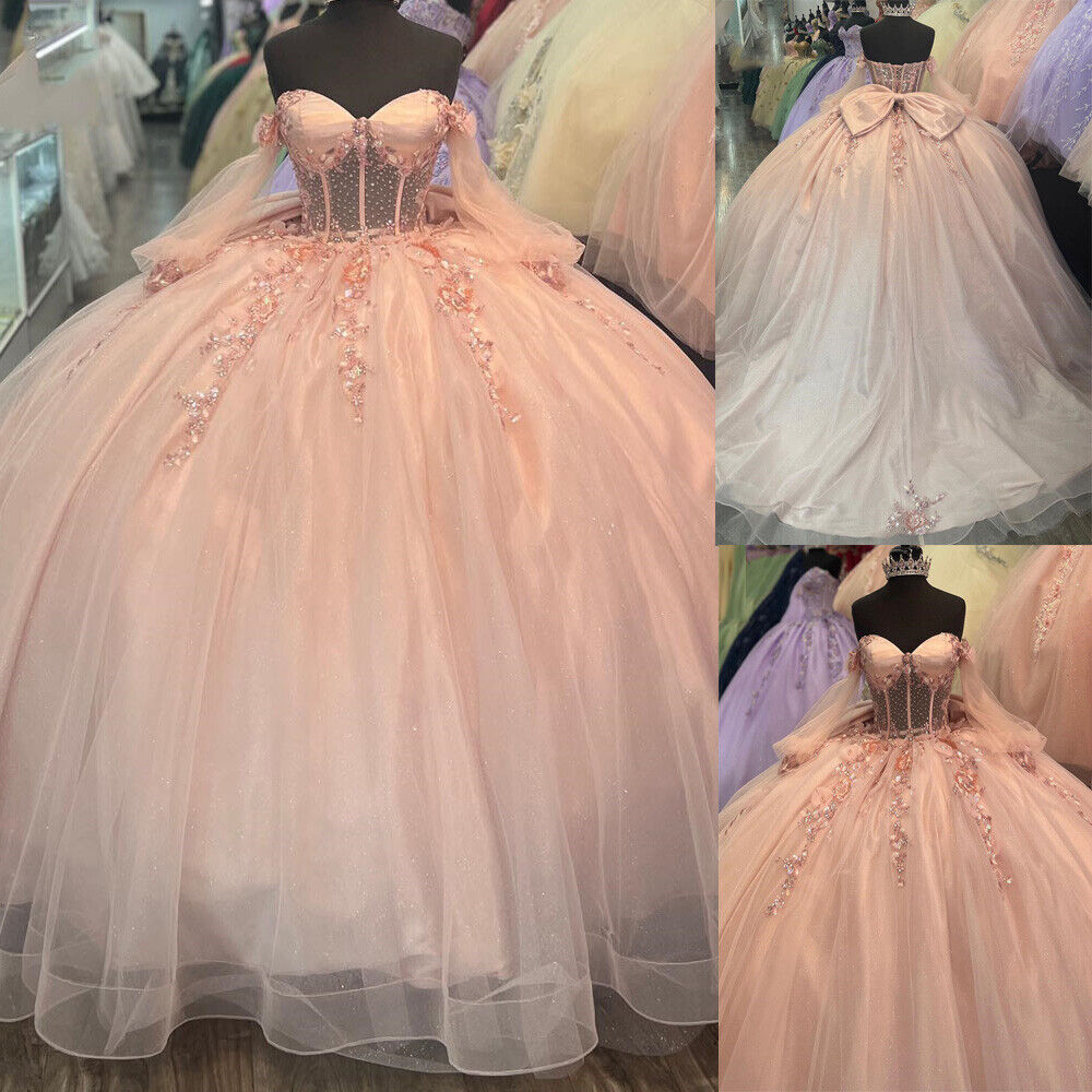 Quinceanera Dresses Off-the-Shoulder Birthday Party Prom Ball Gown Sweet 15 16 - View 3 | FashionDia