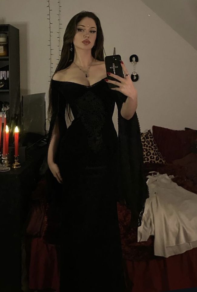 Black Off-the-Shoulder Sexy Prom Dresses Formal Evening Dress - FashionDia