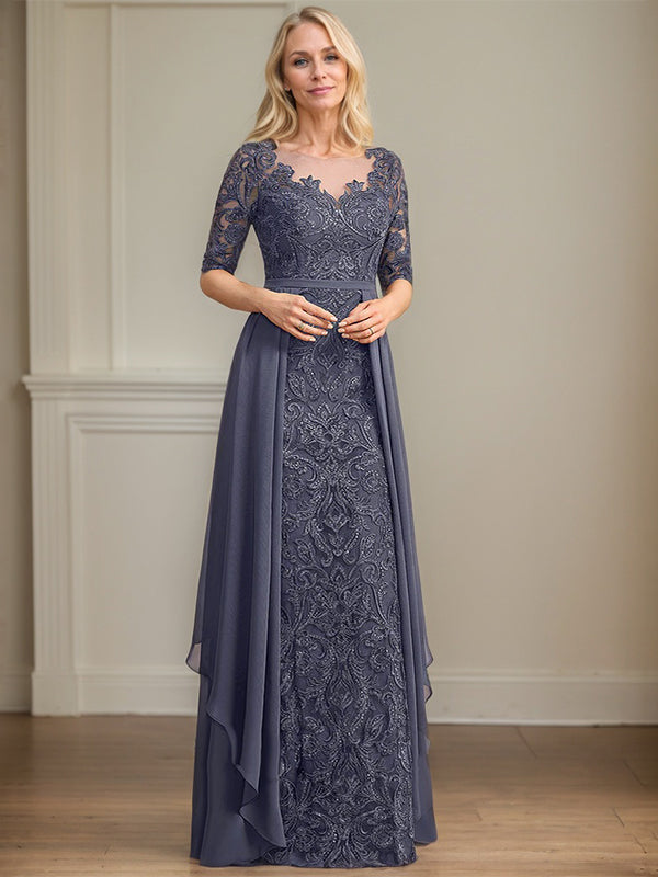 Chiffon Lace Maxi Dress - View 3 | FashionDia