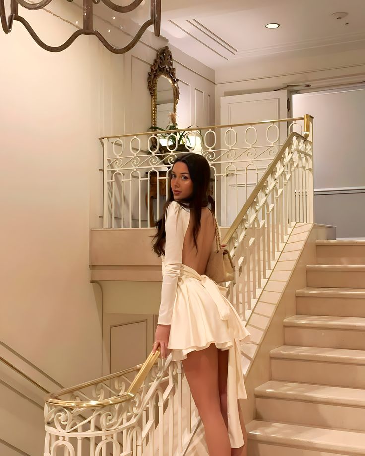 White mini dress sexy party dress Homecoming Dress - View 4 | FashionDia