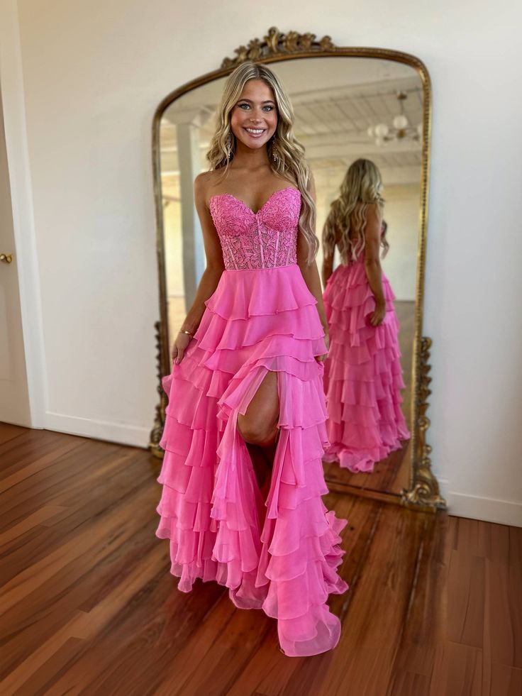 A-Line Sweetheart Neck Lace Chiffon Long Prom Dress, Lace Long Formal Dress