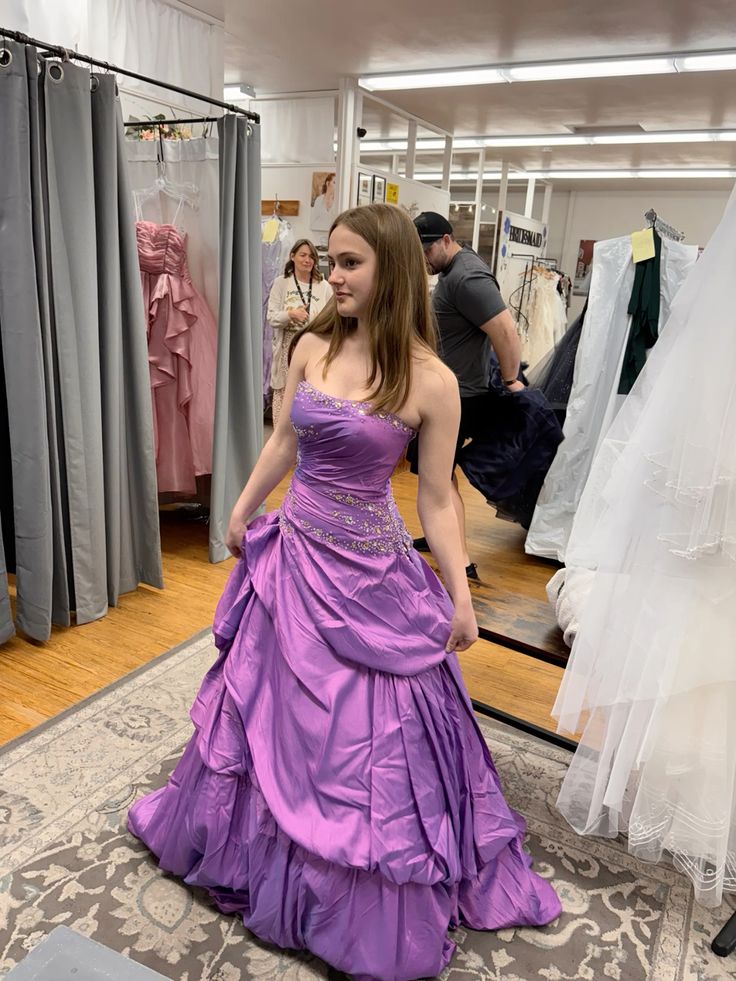A Line Strapless Purple Long Formal Dress Prom Party Evening Dresses