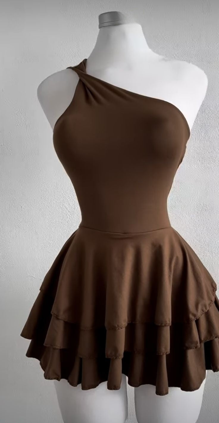 Brown Sexy Short Evening Dress Cocktail Dresses Short Party Dress - FashionDia