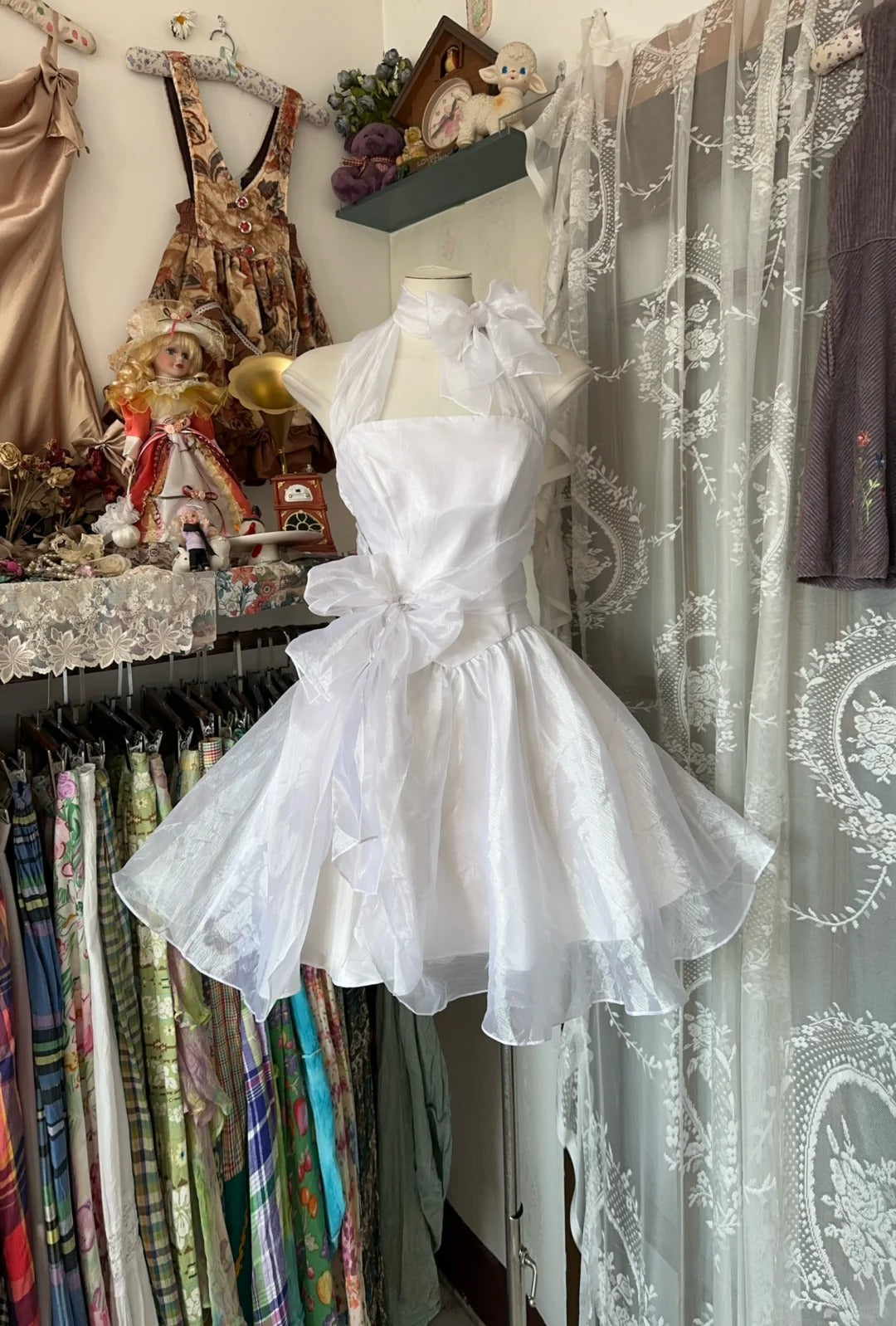 A Line White Birthday Outfit Short Evening Dress Vintage Short Party Dress Homecoming Dress