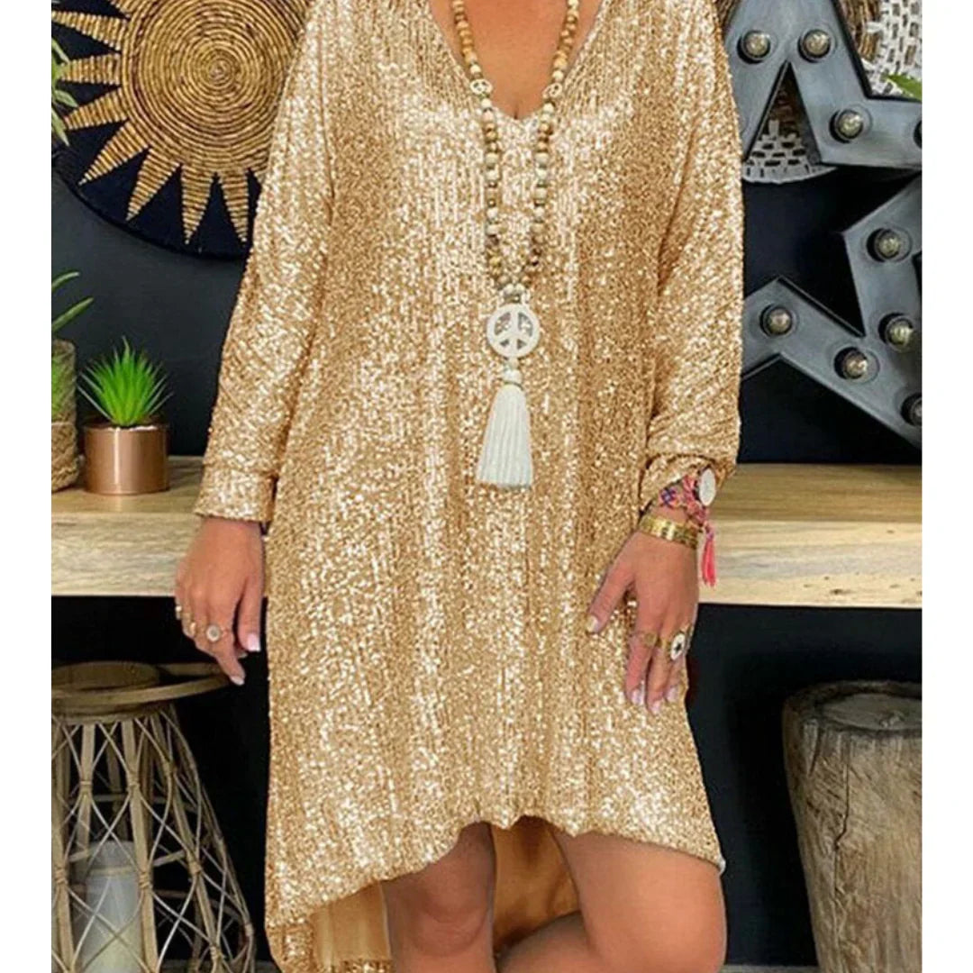 Ava Effortless Glittering Sequin Dress Evening Wear Edit
