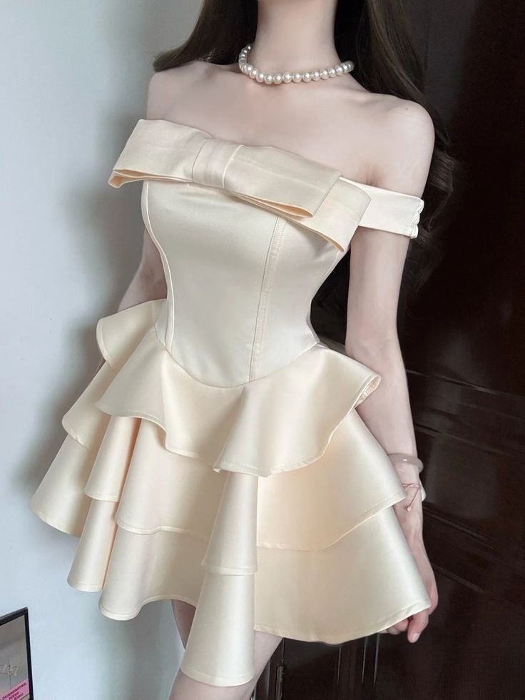 A Line Off Shoulder Short Evening Dress Cocktail Dresses Short Party Dress