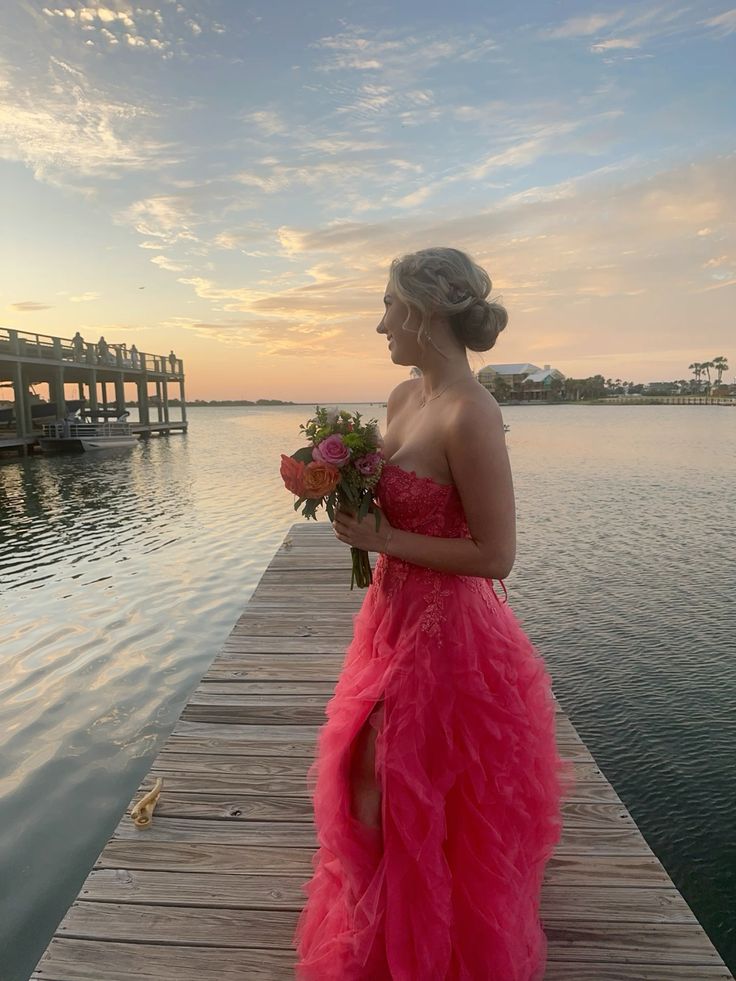 A line Strapless Prom Dress Long Formal Dress