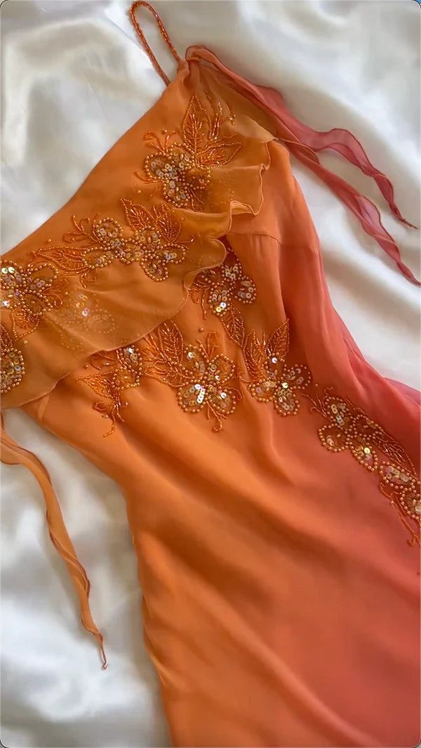 Gorgeous Spaghetti Straps Beading Charming Vintage Evening Dress, Homecoming Dress,Sexy Party Dress
