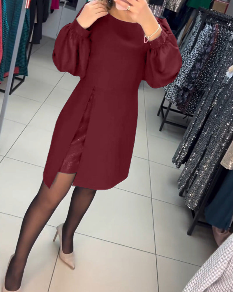 Catalina Chic Dress Stylish Lantern Sleeves Silhouette Collection