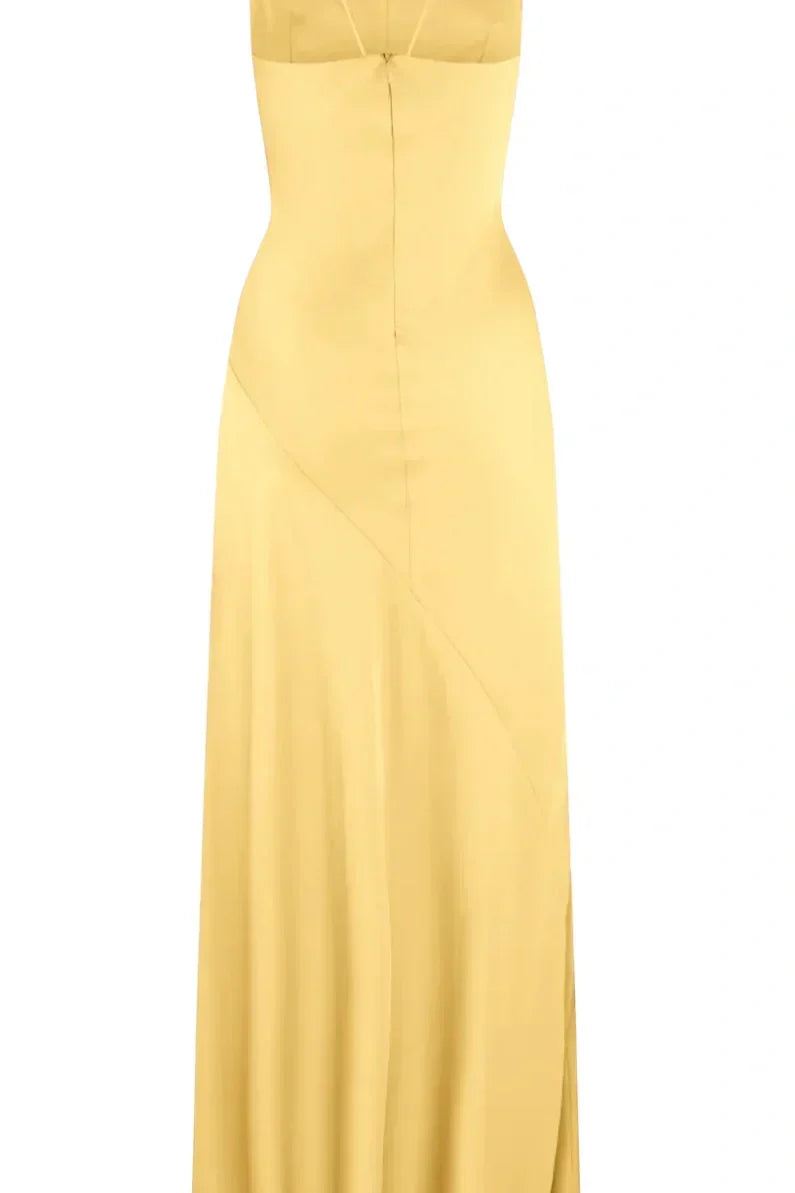 Simple Sheath Spaghetti Straps Pink Long Party Dress with Split Front - View 15 | FashionDia