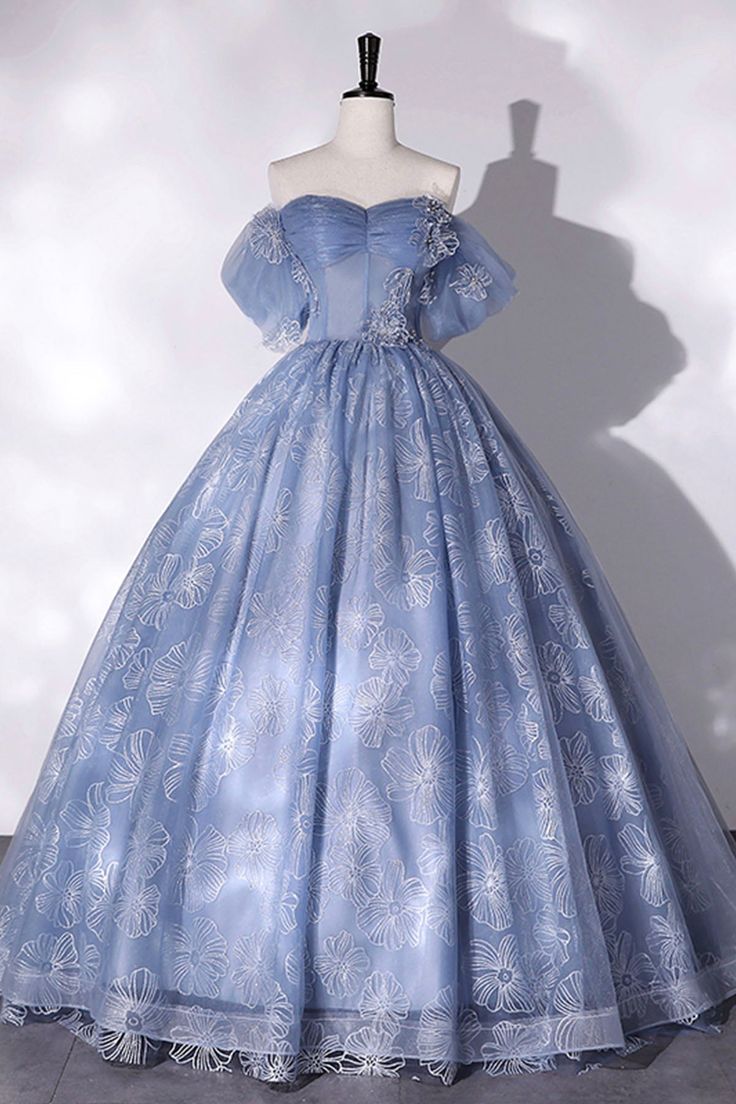 Tulle Lace Long Ball Gown, Off the Shoulder Formal Evening Gown - VelvetHem