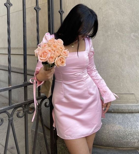 Sheath Pink Short Prom Dress, Sexy Party Dress - View 3 | FashionDia