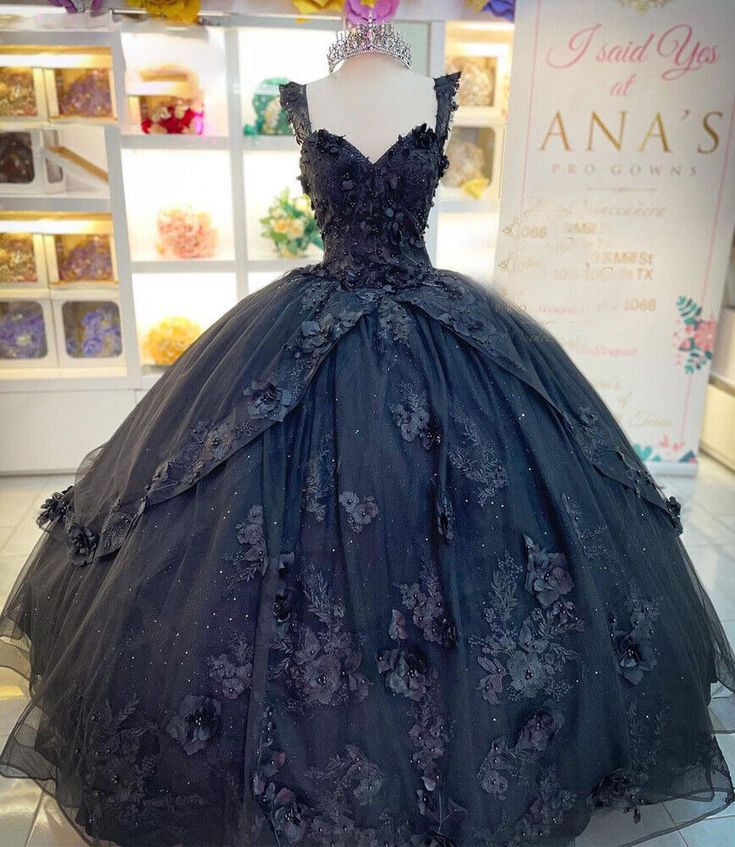 Glitter Black Quinceanera Dresses Sweetheart Sweet 15 16 Prom Party Ball Gowns - FashionDia