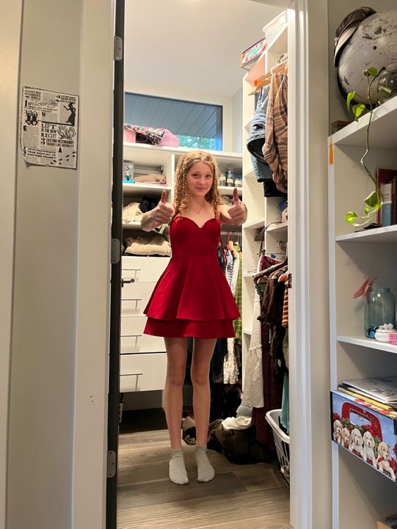 Cute Red Short Prom Dress, A-Line Party Dress - FashionDia