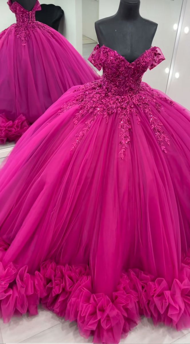 Design Princess Quinceanera Dresses Tiered Ruffles Appliques Sweet 16 Ball Gowns - View 2 | FashionDia