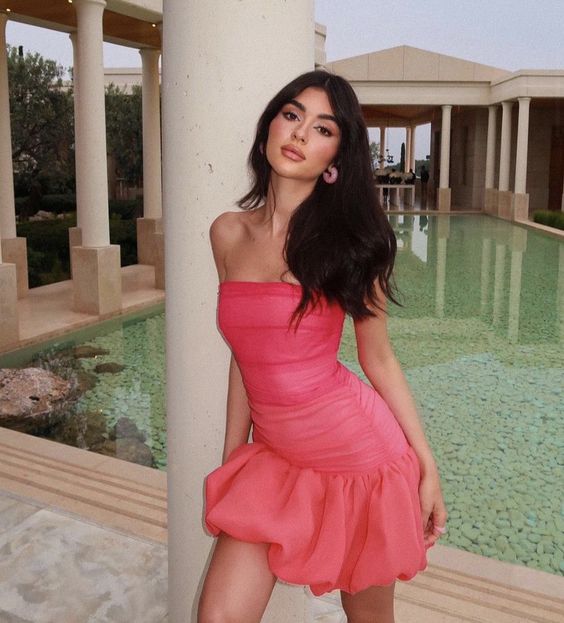 Strapless Short Cocktail Dress Ruched Mini Dress Sexy Special Occasion Dress Short Prom Dress - FashionDia