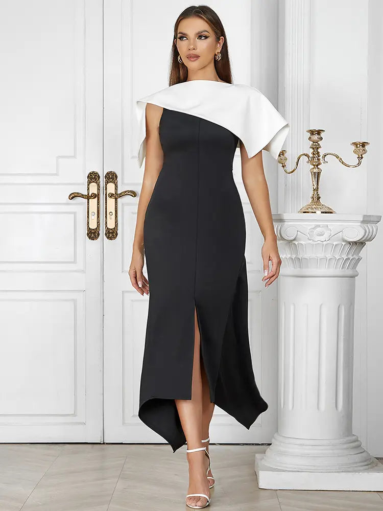 Sexy Black & White Bodycon Dress