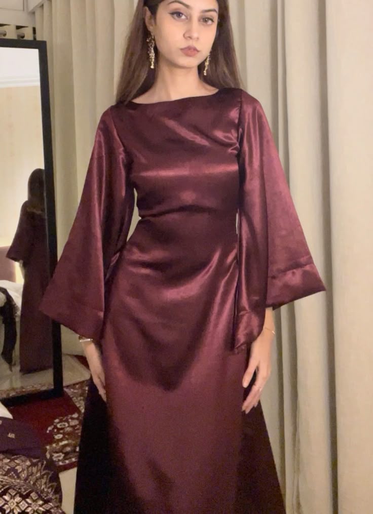 Burgundy Formal Dress Long Evening Party Dresses - View 2 | FashionDia