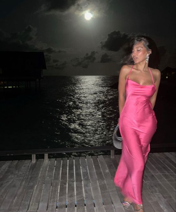 Pink Spaghetti Straps Prom Dresses - FashionDia