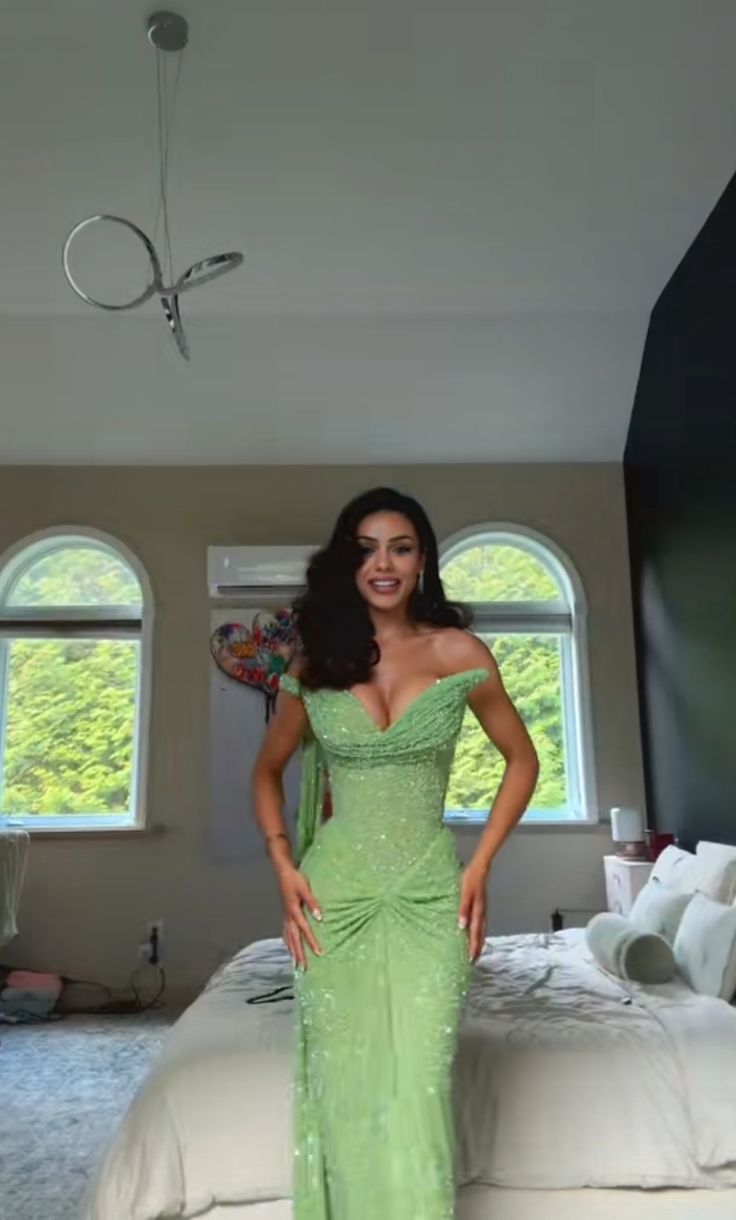 Green Elegant Long Party Dress Prom Dress New Arrive Mermaid Evening Dress - View 5 | FashionDia
