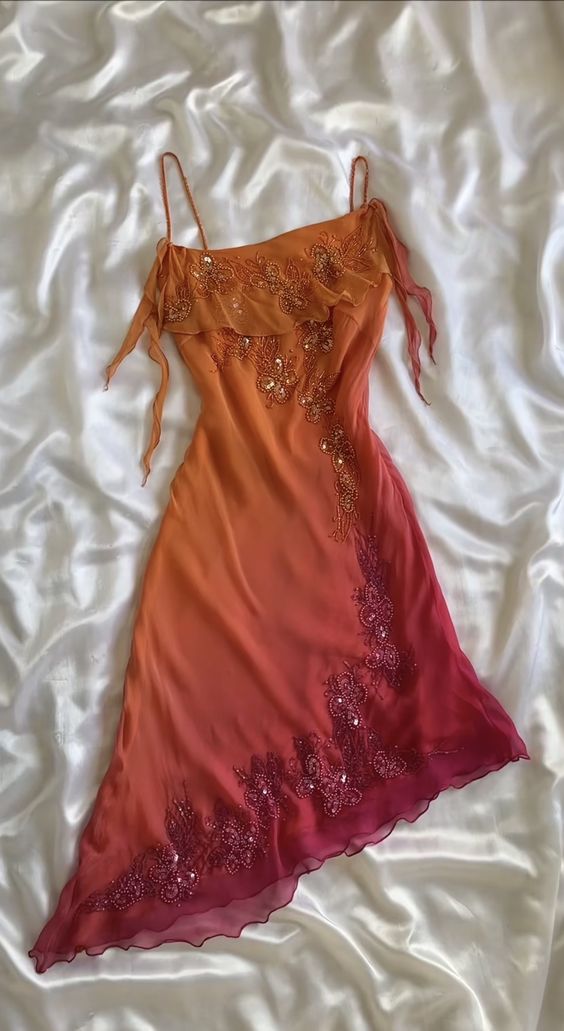 Gorgeous Spaghetti Straps Beading Charming Vintage Evening Dress, Homecoming Dress,Sexy Party Dress - FashionDia