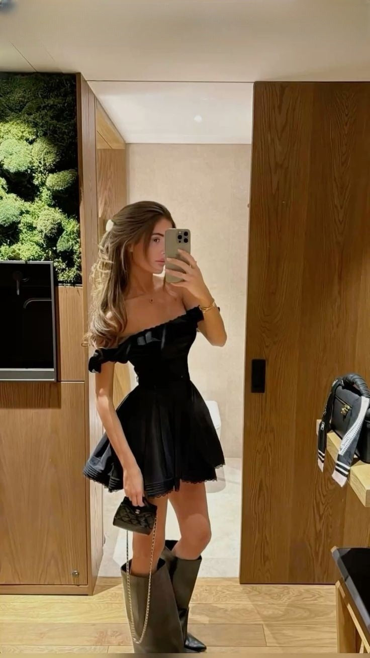 Black Short Evening Dress Cocktail Dresses Short Party Dress Homecoming Dress - FashionDia