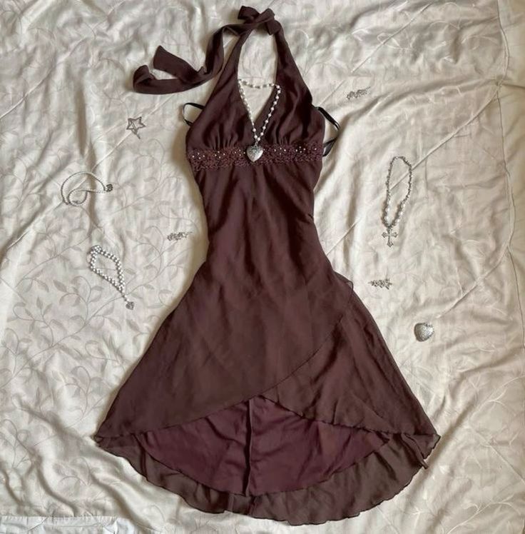 brown halter homecoming dress 18th birthday outfits - FashionDia