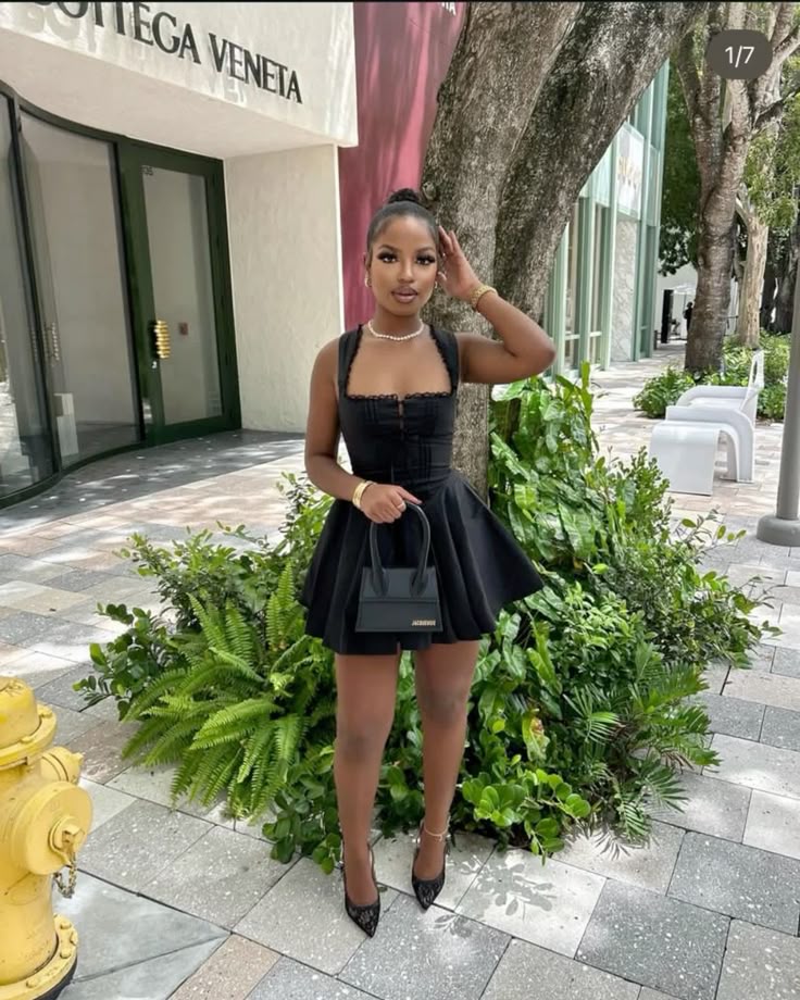 Black A-Line Birthday Outfit Short Evening Dress Short Party Dress Cocktail Dresses Homecoming Dress - View 2 | FashionDia