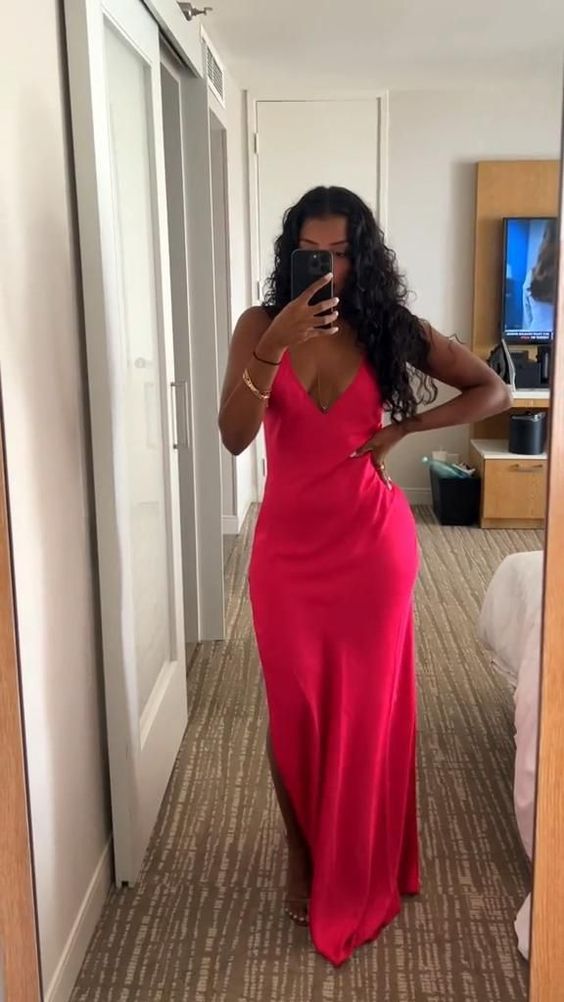 Sexy V neckline Sleeveless Prom Dress Evening Gown fg6782