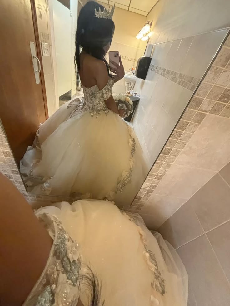 Champagne Quince Dress with Flowers Sweet 16 Dresses Off-the-Shoulder Ball Gown - FashionDia