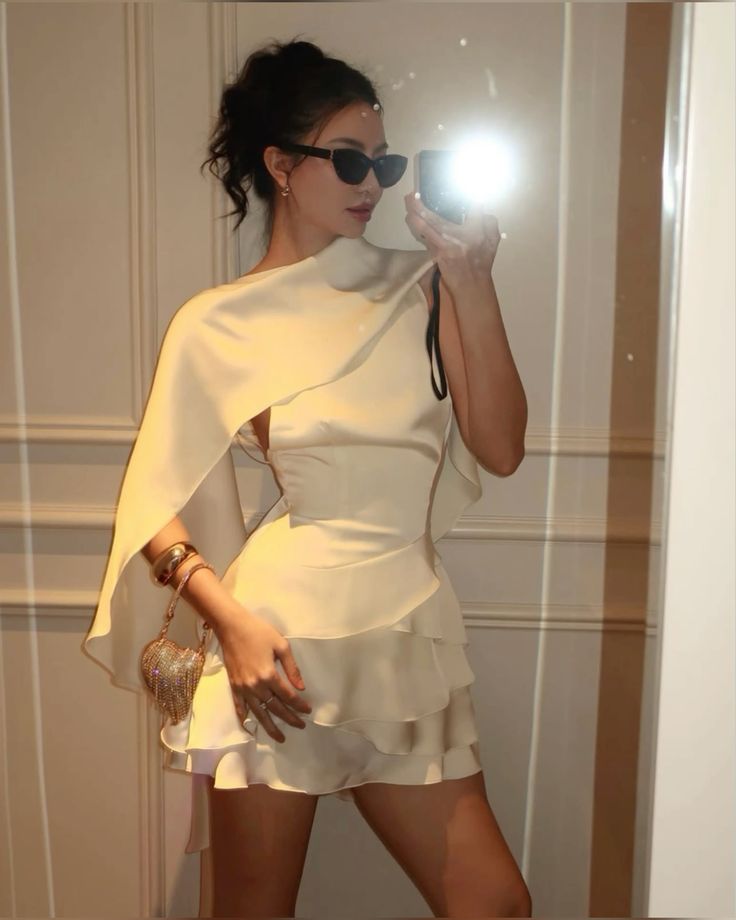 Ivory Homecoming Dress Short Evening Dress Cocktail Dresses Short Party Dress - View 2 | FashionDia