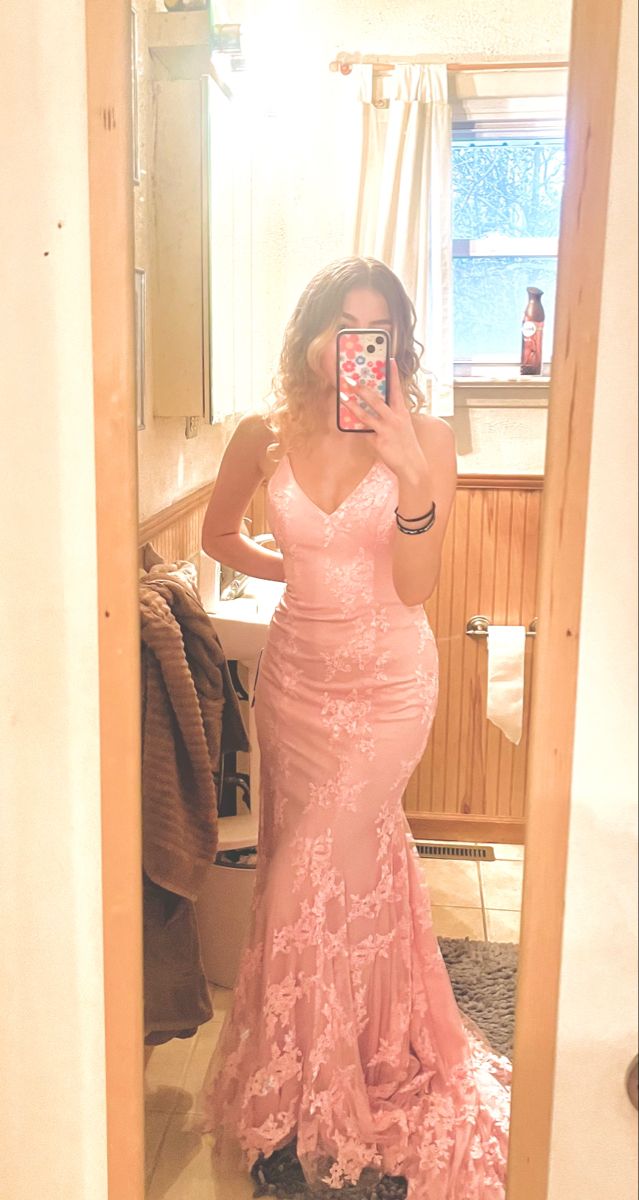 Pink Mermaid Prom Dress Formal Dress Long Evening Party Dresses - View 2 | FashionDia