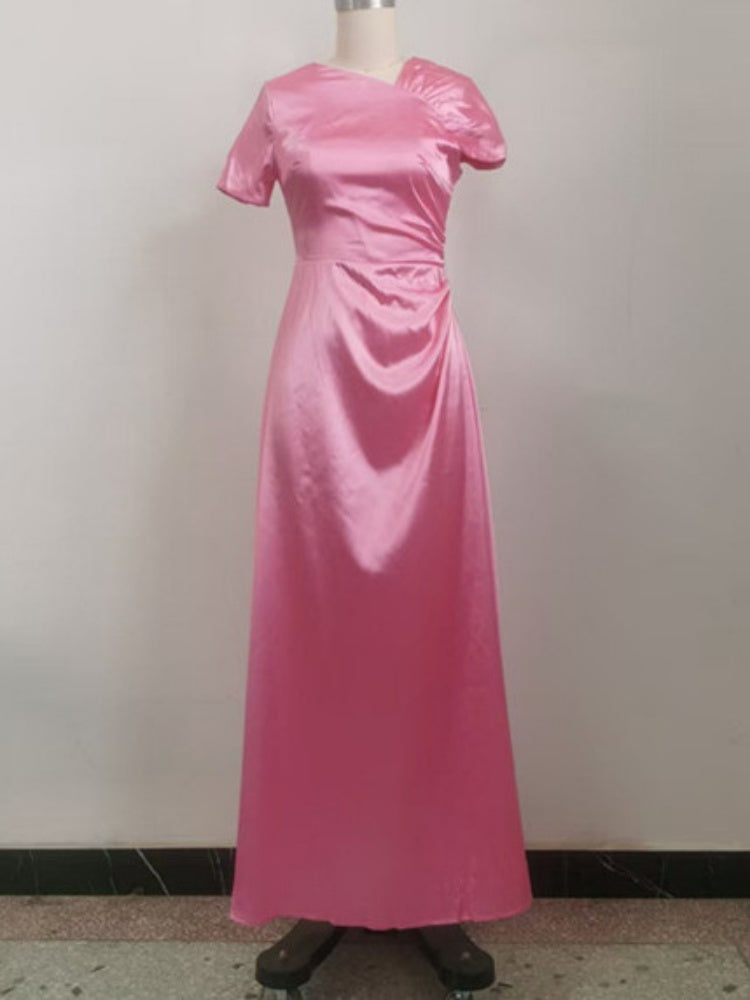 Draped Neck Tie-Waist Maxi Dress