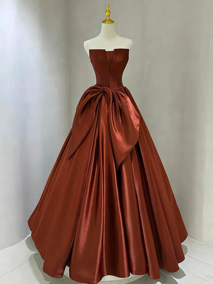 Evening Dress, Chic Party Dress, Strapless Prom Dress,satin Formal Dress,custom Made - FashionDia