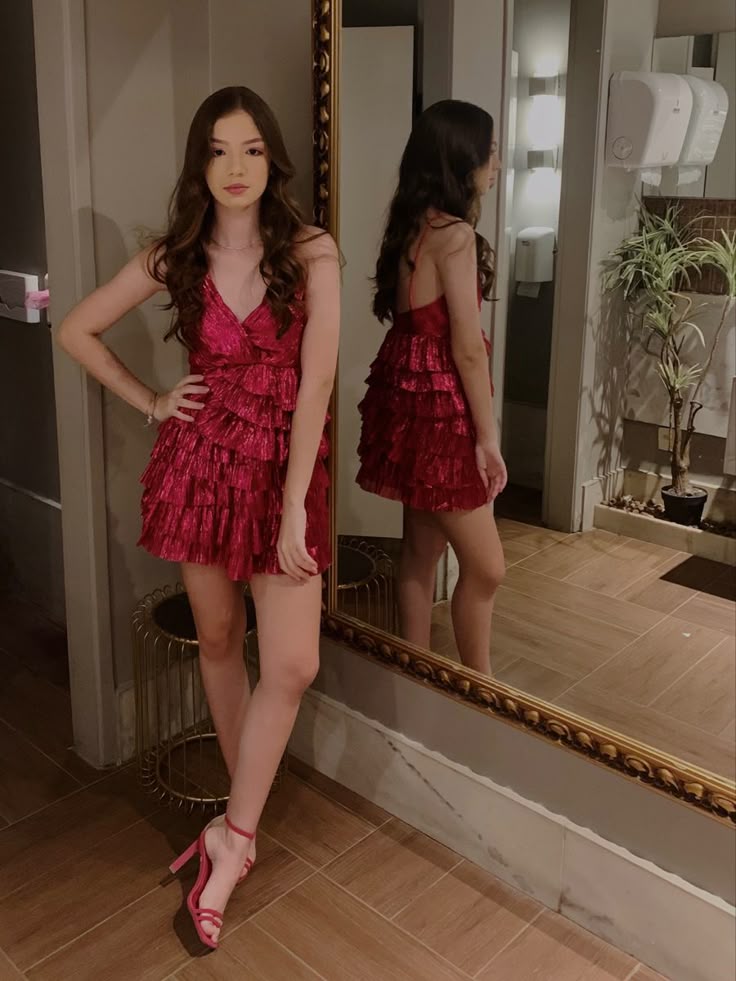 Red Short Prom Evening Dress Homecoming Dress Short Party Dress fg7749