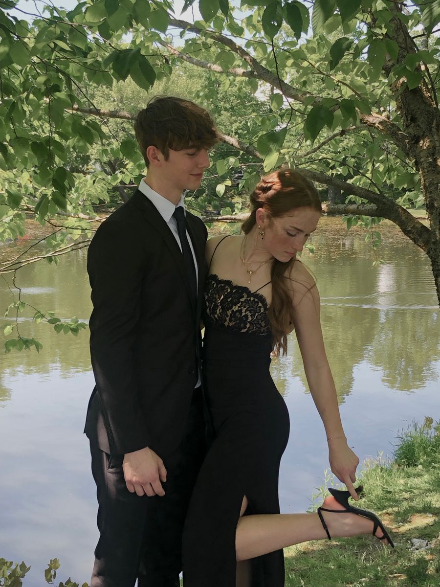 Black Spaghetti straps Long Prom Dresses Evening Dress With Slit