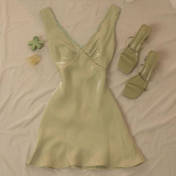 Charming V Neck Olive Green Satin Short Party Dress Formal 6th Grade Homecoming Dress