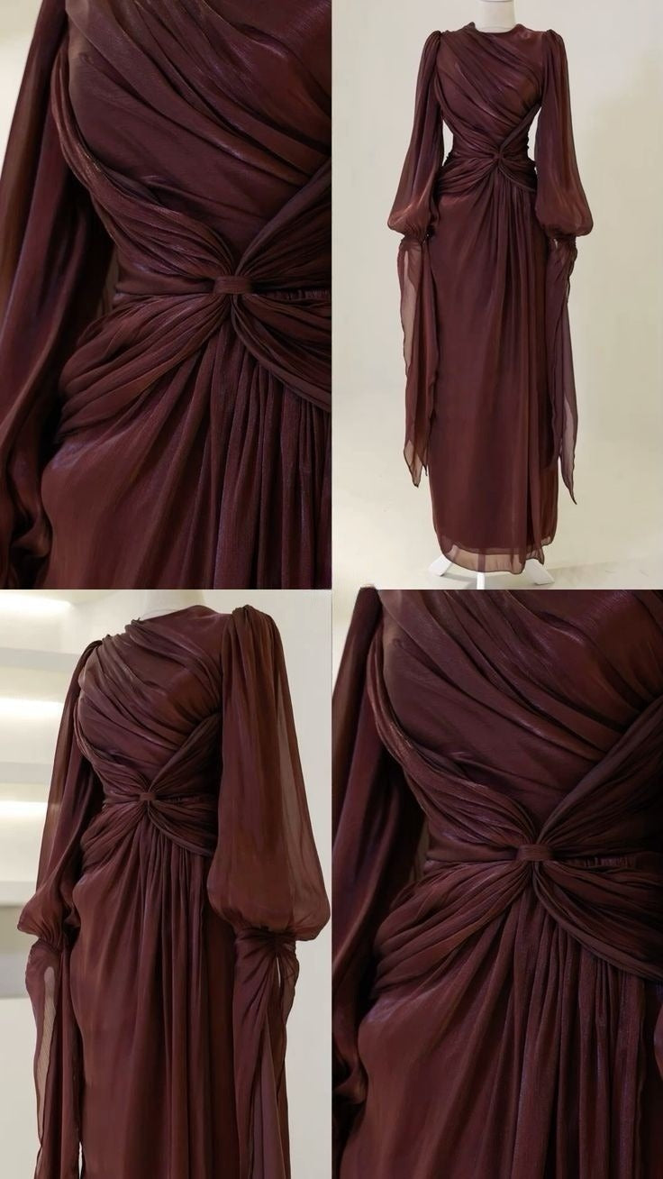 Burgundy Evening Dresses A-Line Long Prom Gowns - View 3 | FashionDia