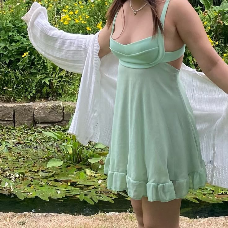 Green Birthday Dress Short Homecoming Party Dress - View 6 | FashionDia