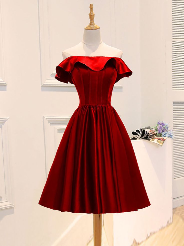 A-Line Satin Short Prom Dress, Homecoming Dress - View 5 | FashionDia