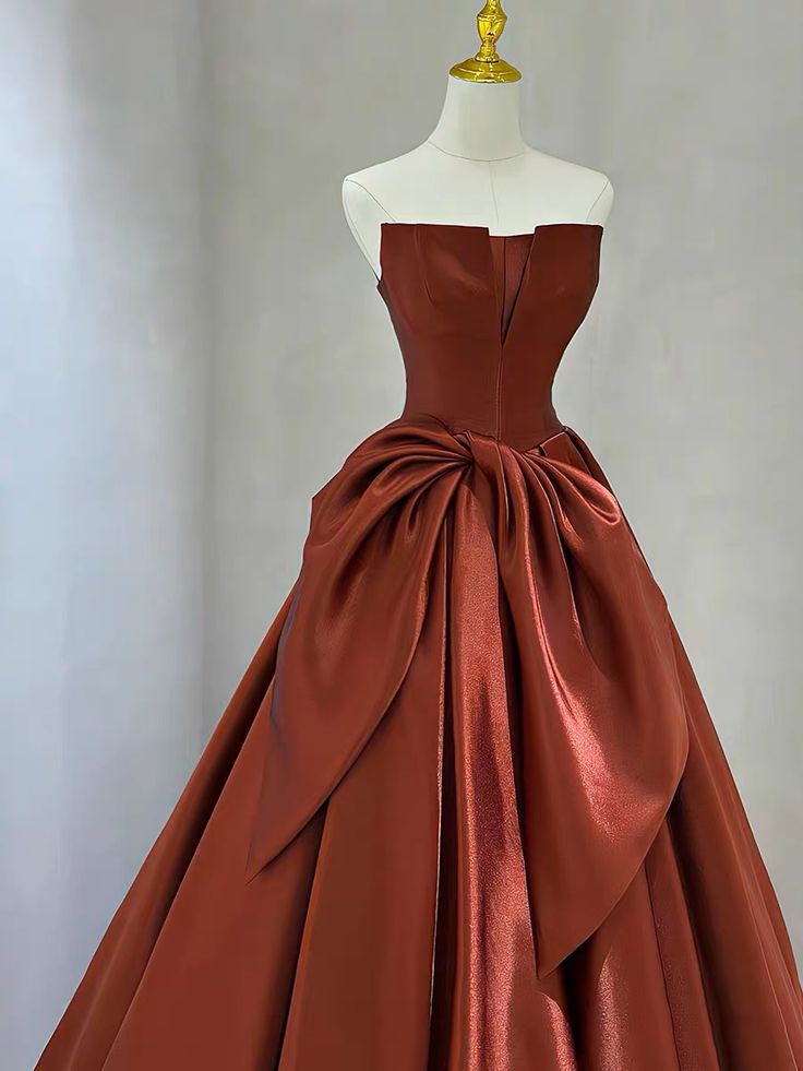 Evening Dress, Chic Party Dress, Strapless Prom Dress,satin Formal Dress,custom Made - View 2 | FashionDia