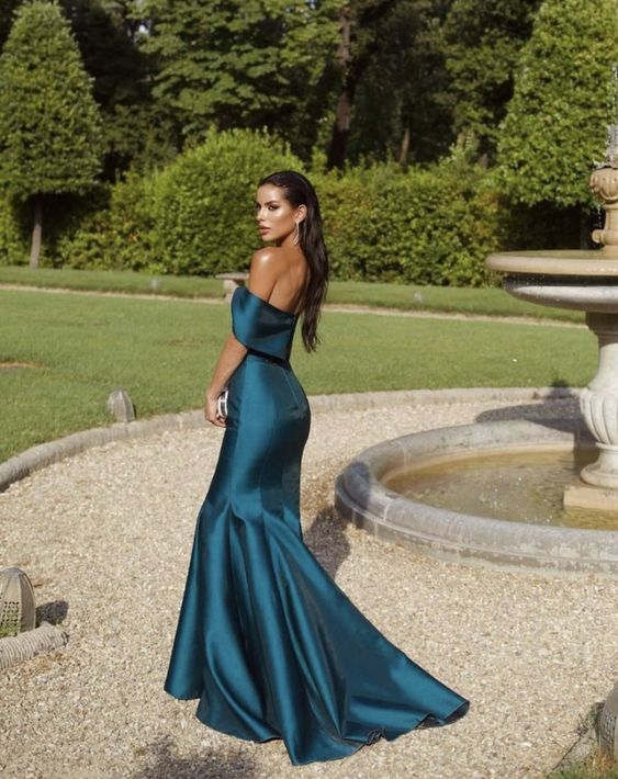 Elegant Mermaid Prom Dresses Formal Party Dress Off-the-Shoulder Prom Gowns - View 2 | FashionDia