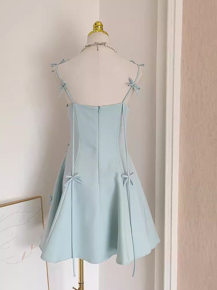 Cute A line Spaghetti Straps Travel Vacation Women Dress Short Birthday Outfits fg6368