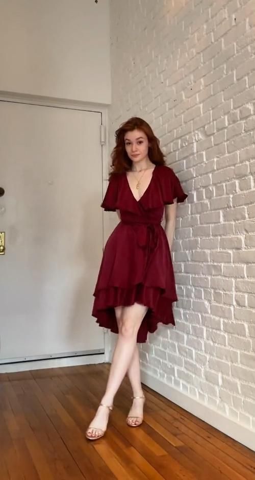 A-Line V-Neck High-Low Party Dress Short Prom Gown - View 2 | FashionDia