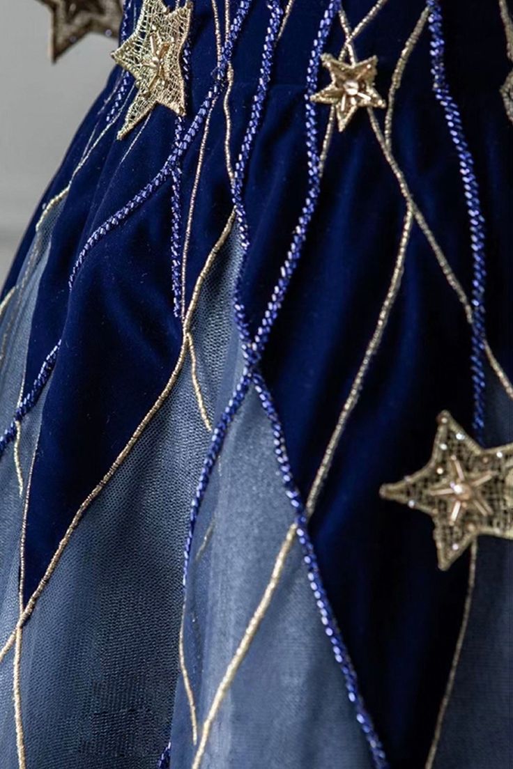 Spaghetti Strap Long Prom Dress with Star, Evening Party Dress - View 4 | FashionDia