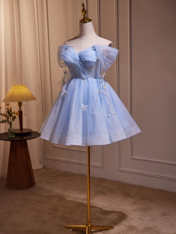 Fairy Off-the-Shoulder Lace Short Homecoming Dresses - FashionDia