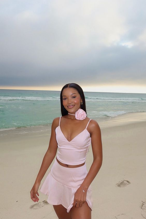 Pink Mini Dress Birthday Party Dress Two Piece Short Prom Dress - View 2 | FashionDia