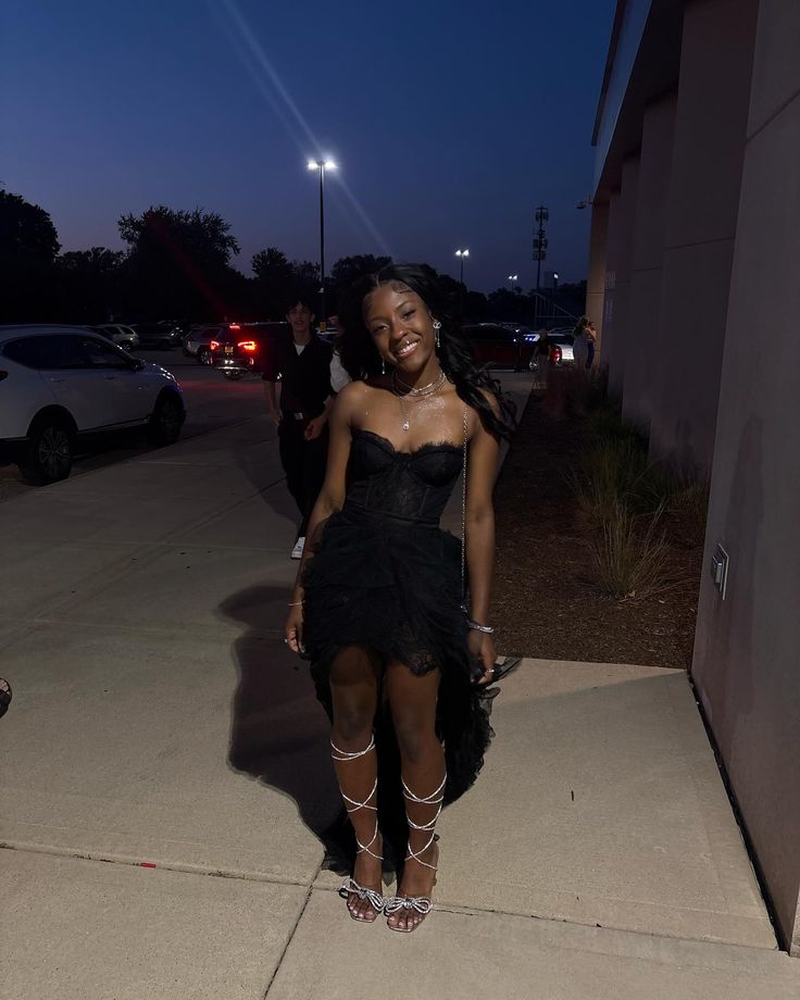 Black Lace High-Low Prom Homecoming Dress Lace Party Dress - View 2 | FashionDia