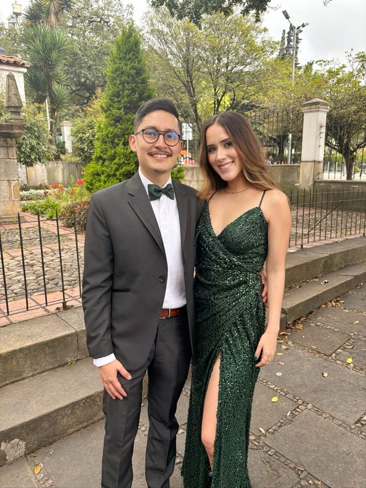 Green sequin Long sexy party prom evening dress